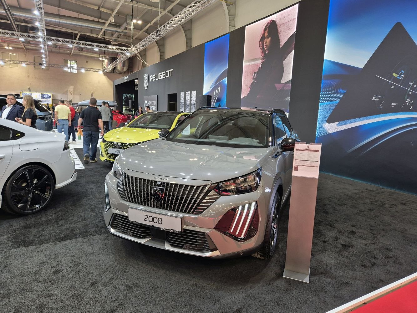 Modern SUV front grille and LED headlights design