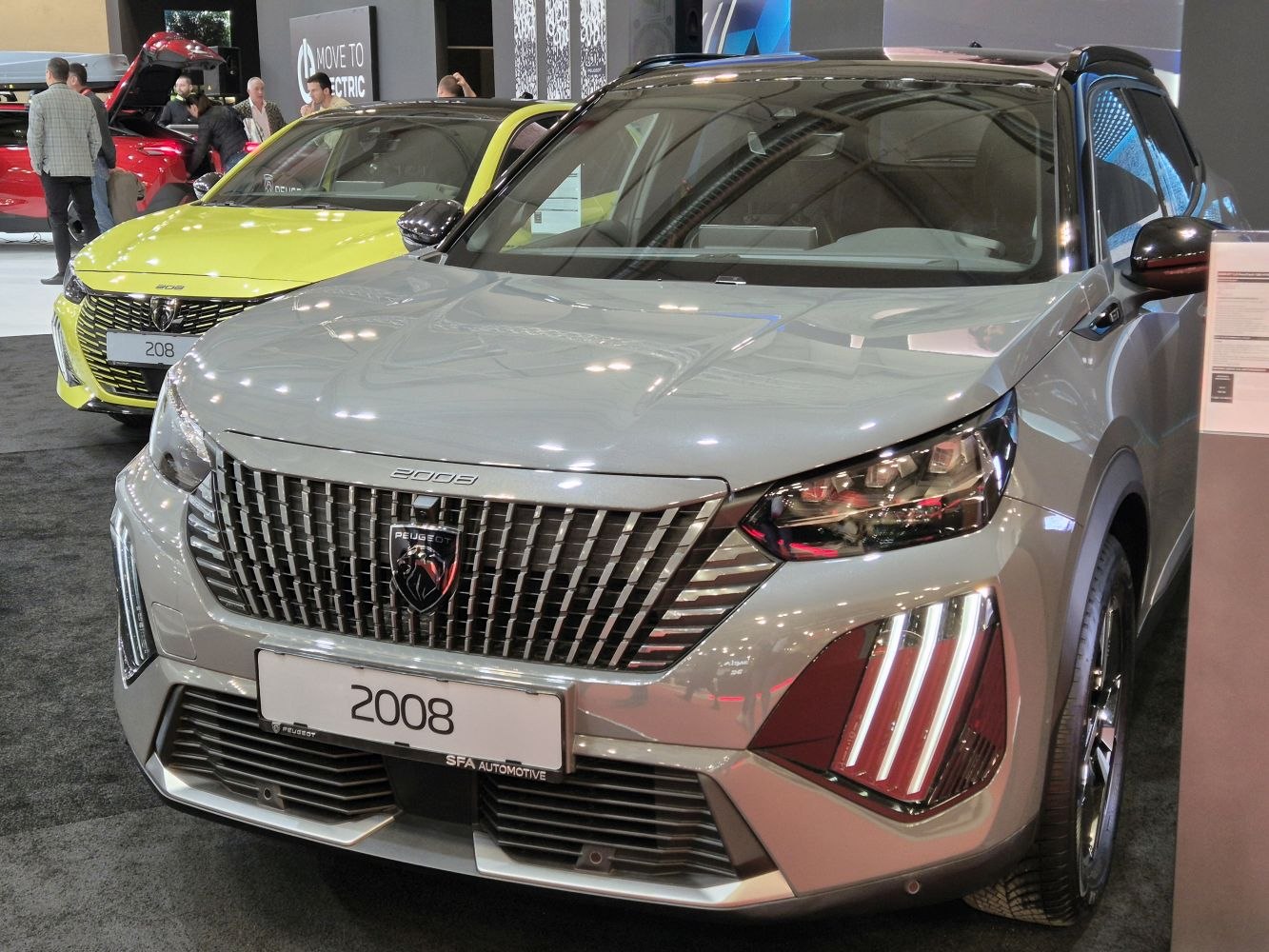 Front grille and vertical LED daytime running lights of a modern SUV.