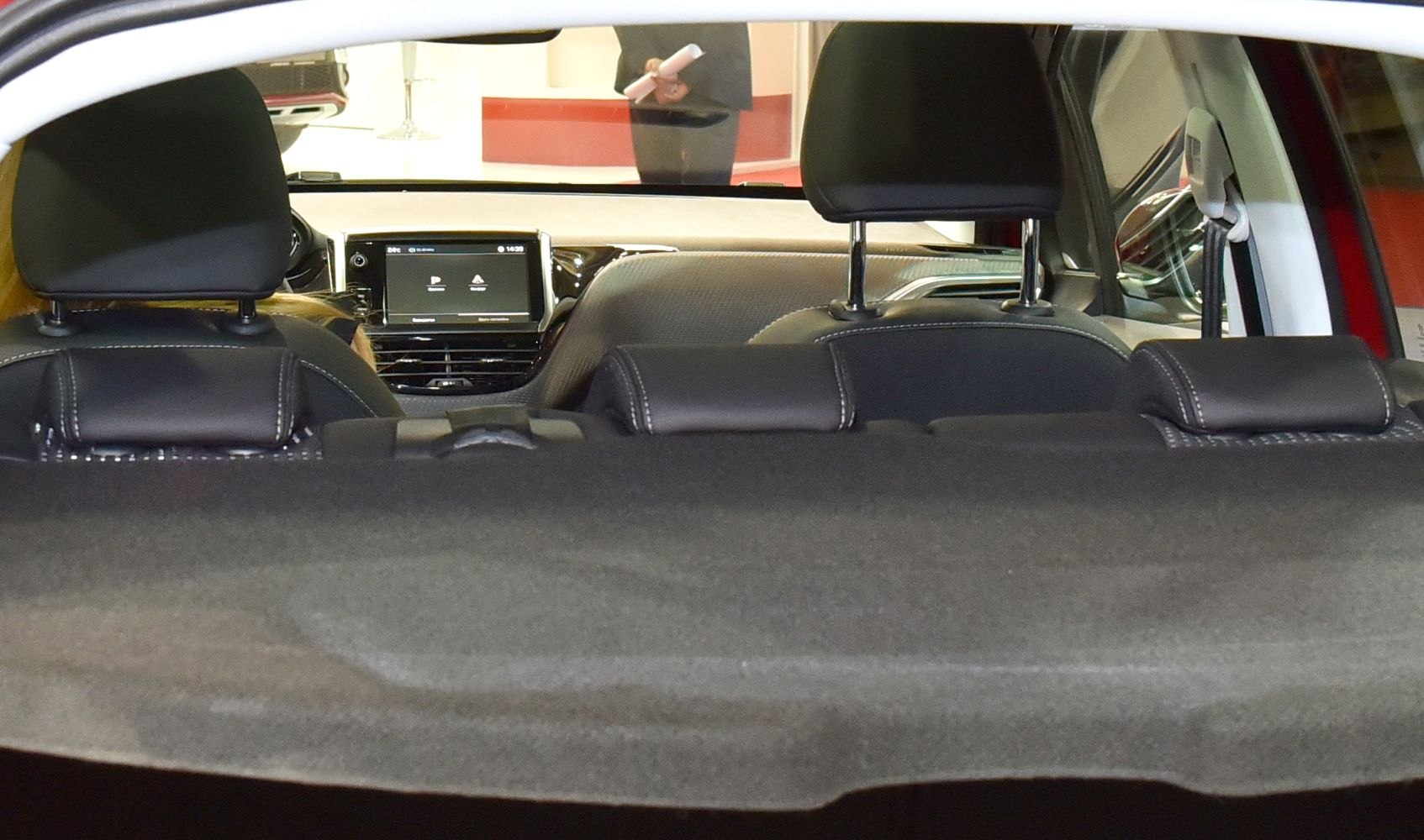 Dashboard and rear seat interior view