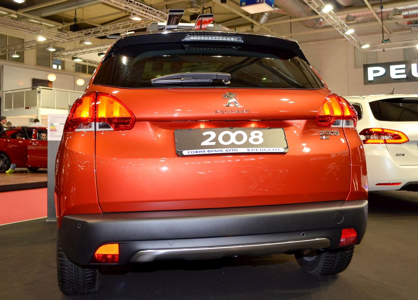 Rear view with tail lights and bumper design