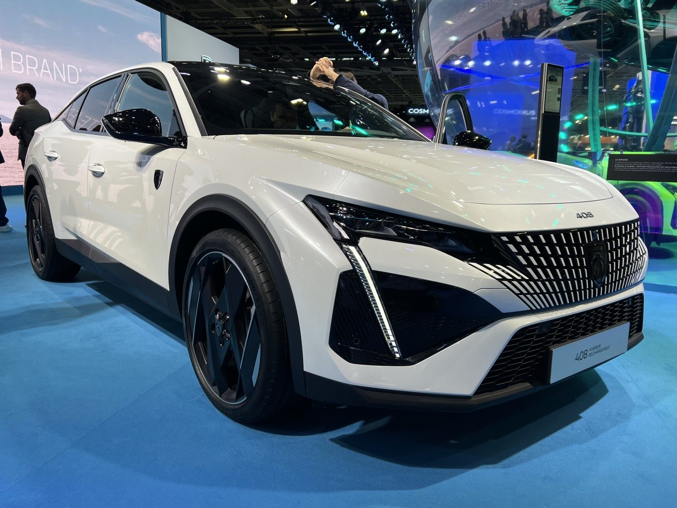 Futuristic front grille and sharp LED headlights with black accents