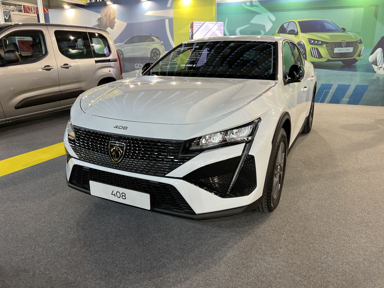 Front view of crossover grille and sharp headlights