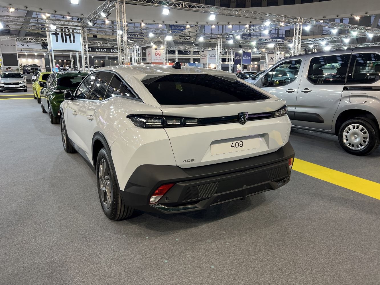 Rear view of modern crossover with LED tail lights and sleek design