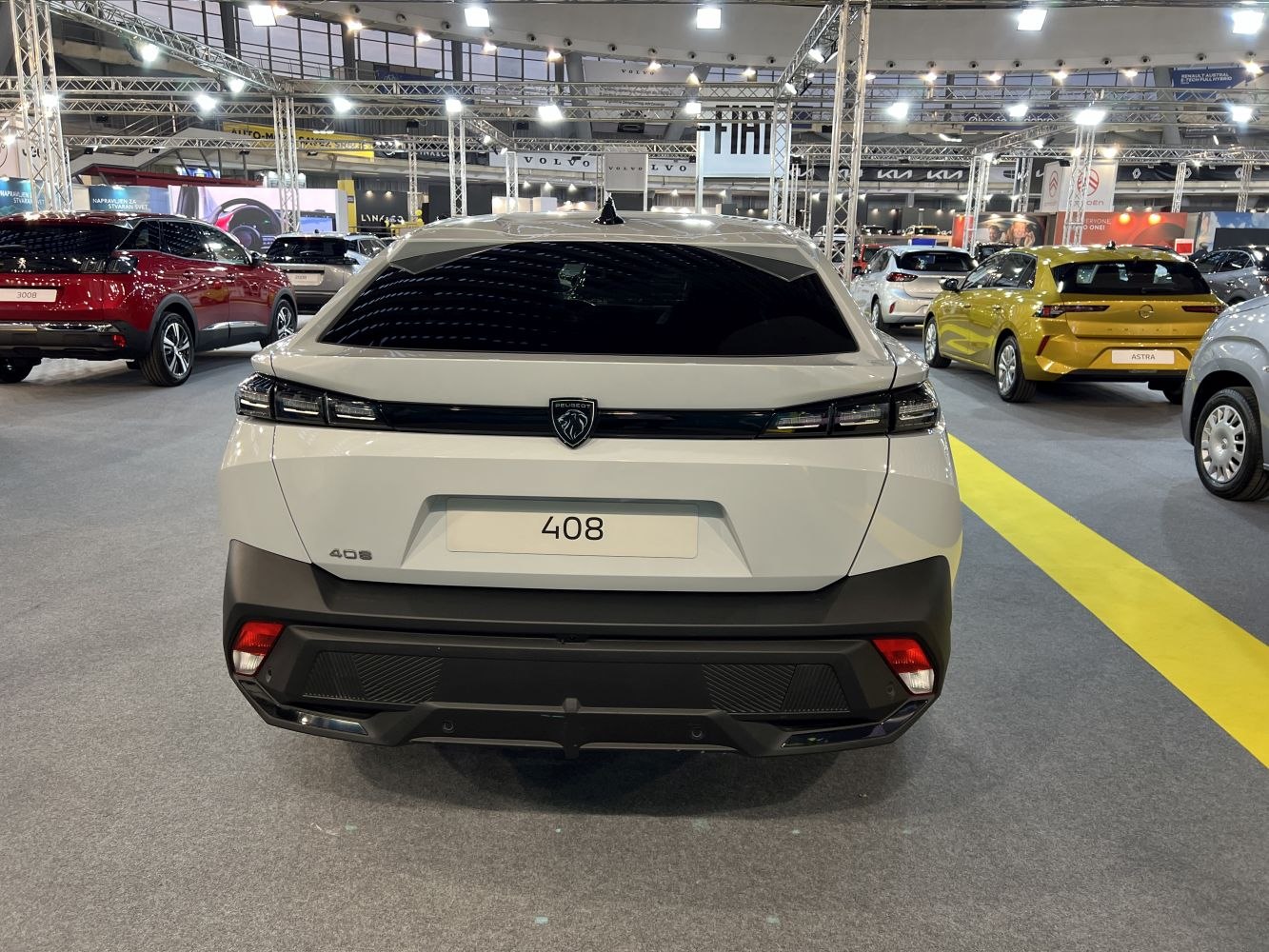 Rear view with slim LED tail lights and black diffuser