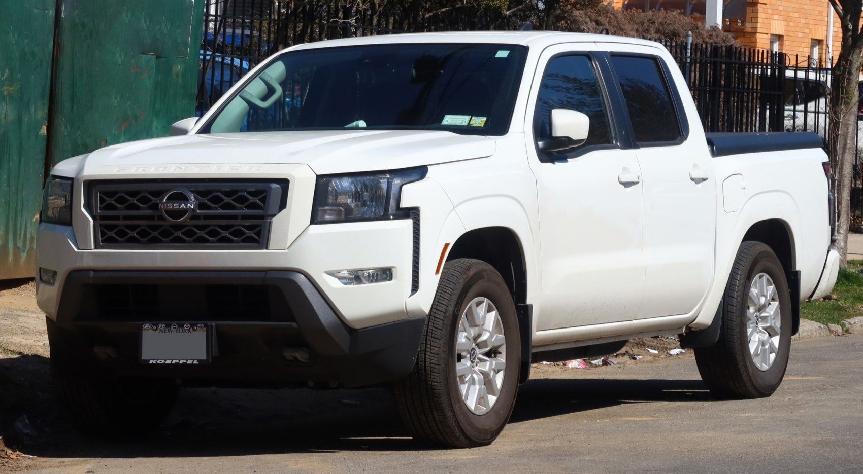 4-door pickup with LED headlights and covered cargo bed