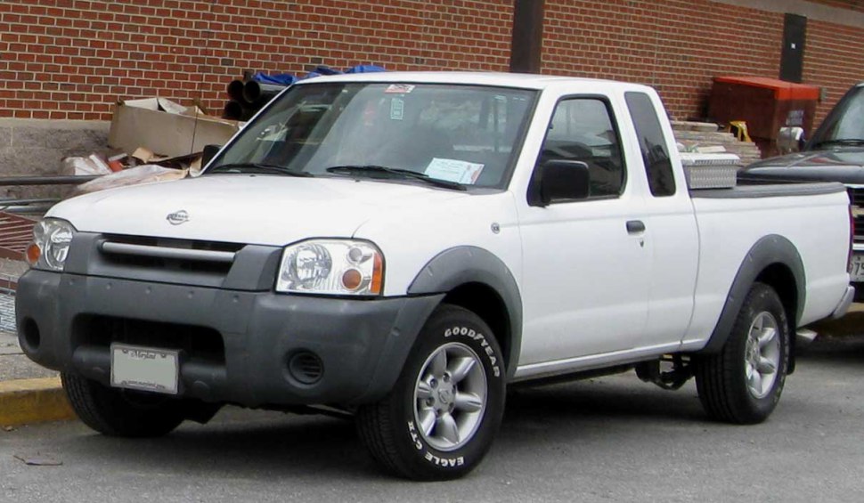 Front view of extended cab pickup with reinforced bumper and headlights