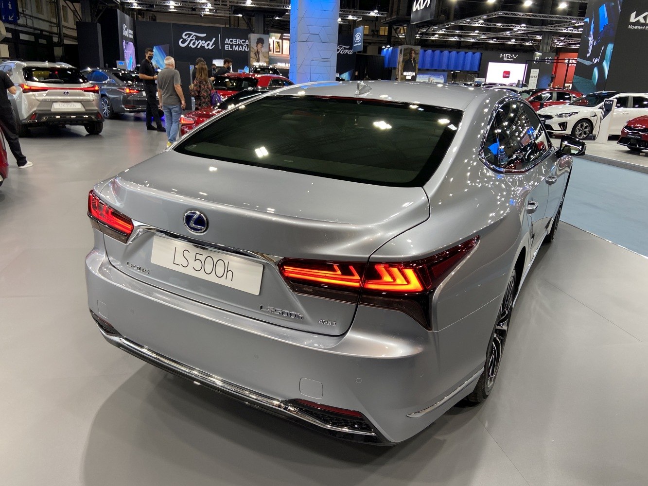 LED taillights and sleek rear design of a luxury sedan.