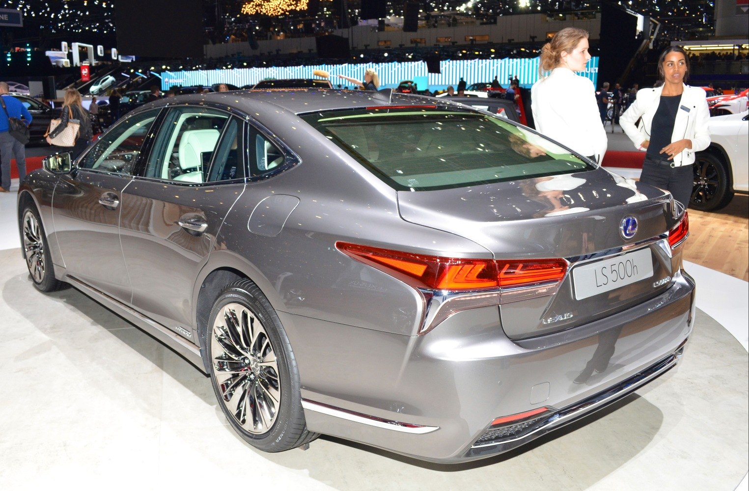 Rear view and tail light design of luxury sedan