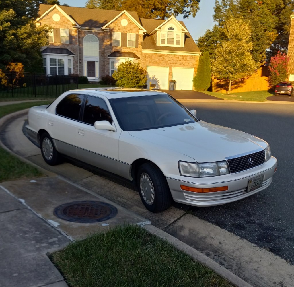 Classic 1990 sedan front and side exterior view