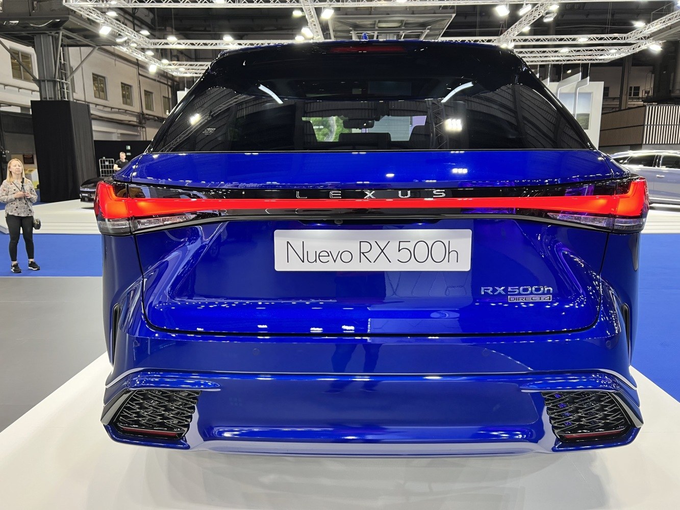 Rear view with continuous LED tail light strip and RX500h badge