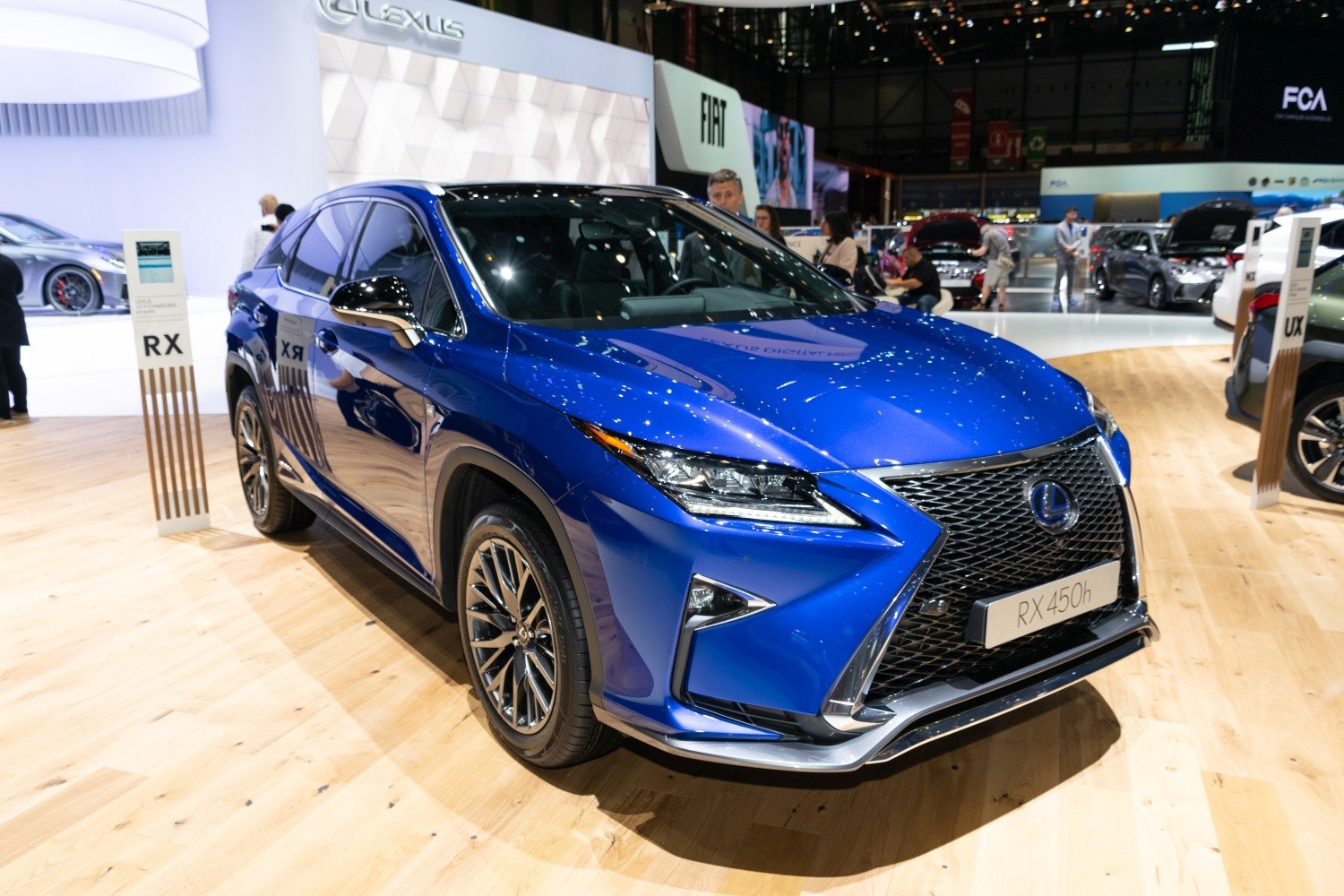 Blue luxury SUV with distinctive grille and LED headlights