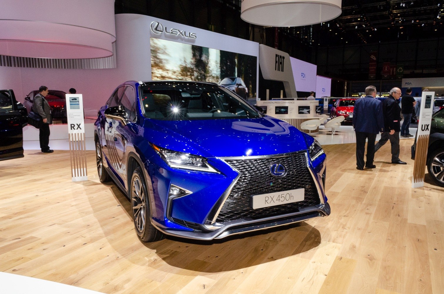 Front grille, LED headlights, blue luxury SUV
