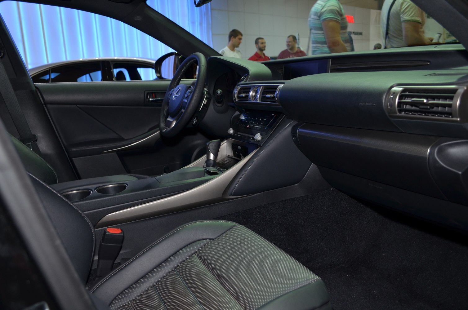 Luxury car interior with ergonomic seating and advanced dashboard features