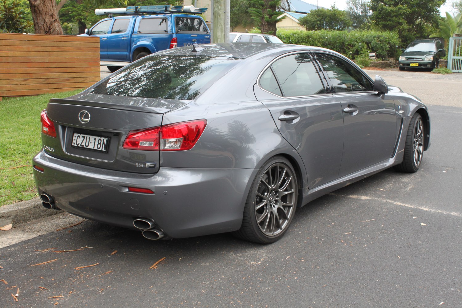 Rear view with quad exhaust and sporty alloy wheels