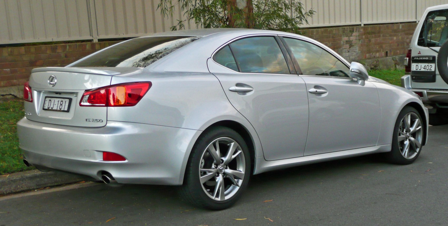 Silver Lexus IS II XE20 facelift rear side with alloy wheels