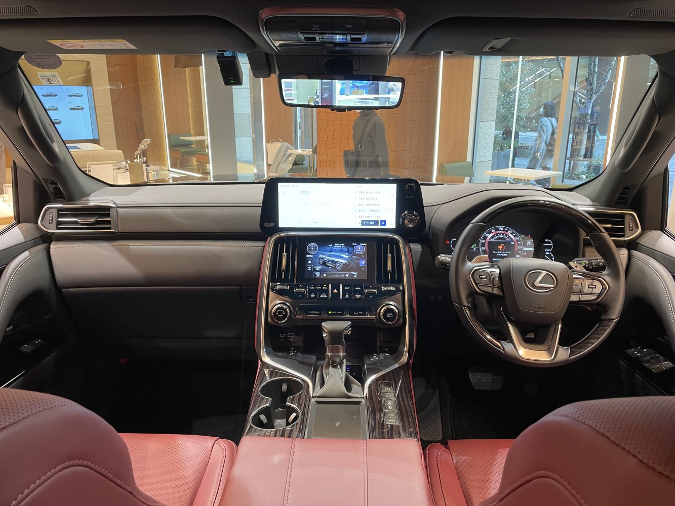 Modern luxury SUV interior with digital dashboard and multifuction steering wheel