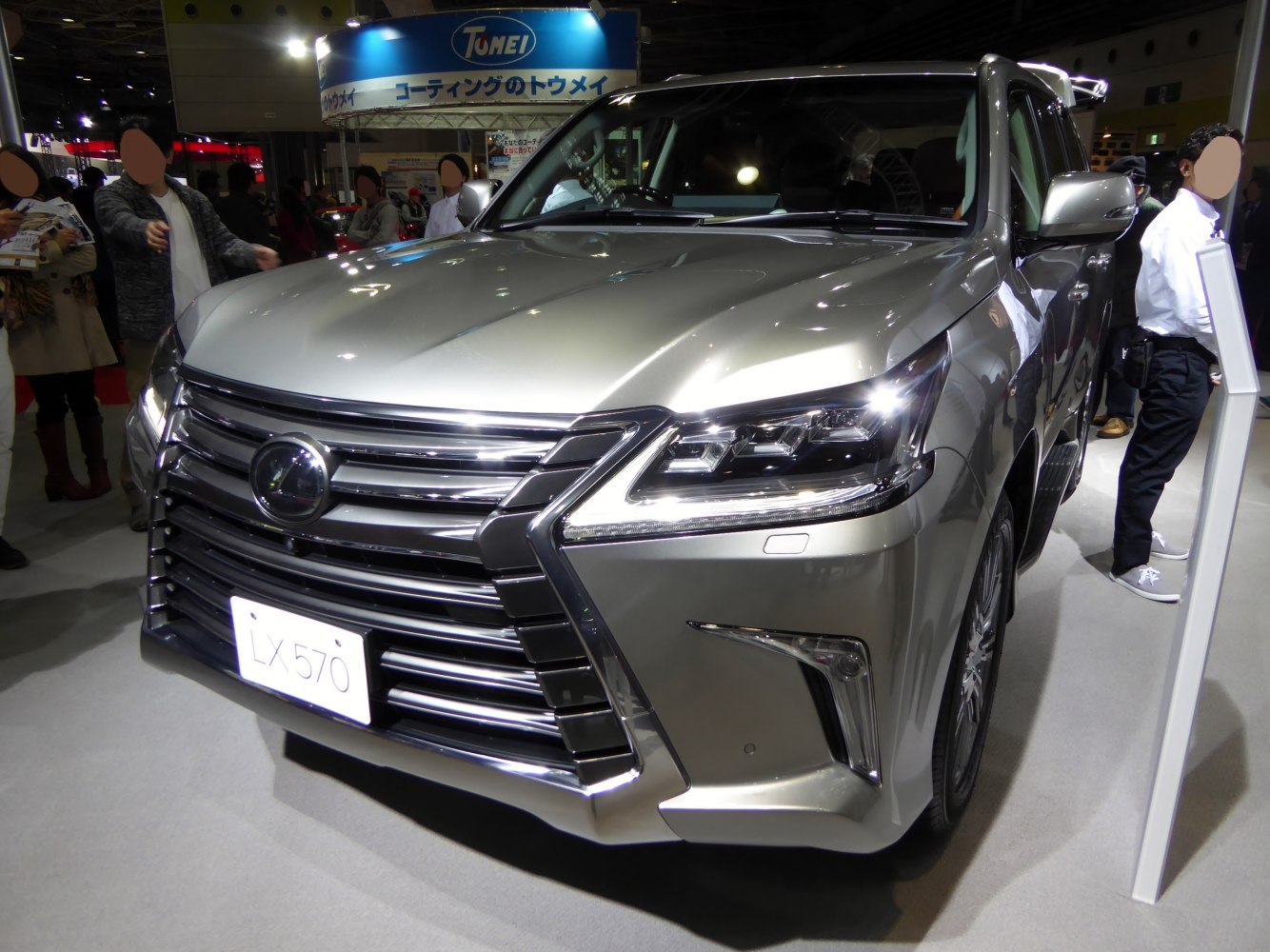 Bold front grille and sharp LED headlights of modern luxury SUV