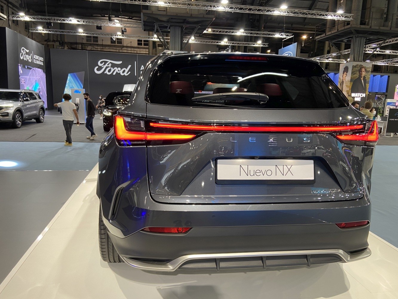 Rear view with continuous LED tail light bar and modern bumper design