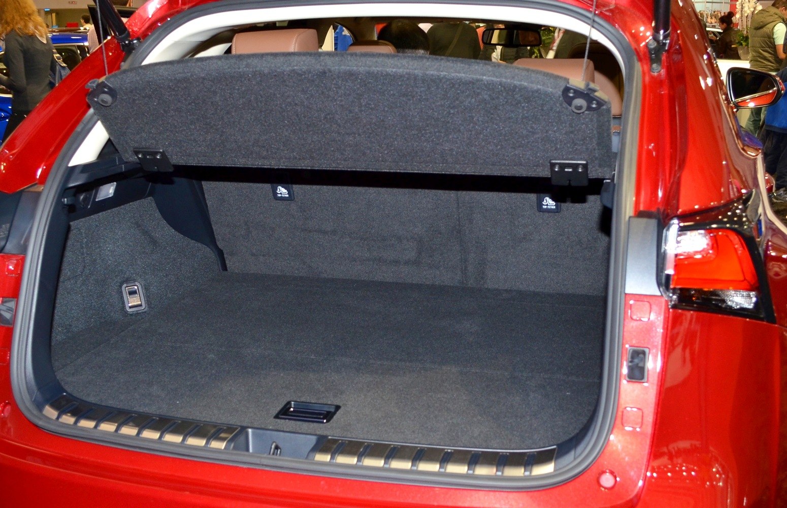 Spacious and clean rear trunk cargo area of an SUV