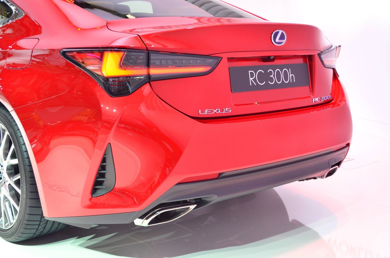 Rear view with LED tail lights and dual exhausts