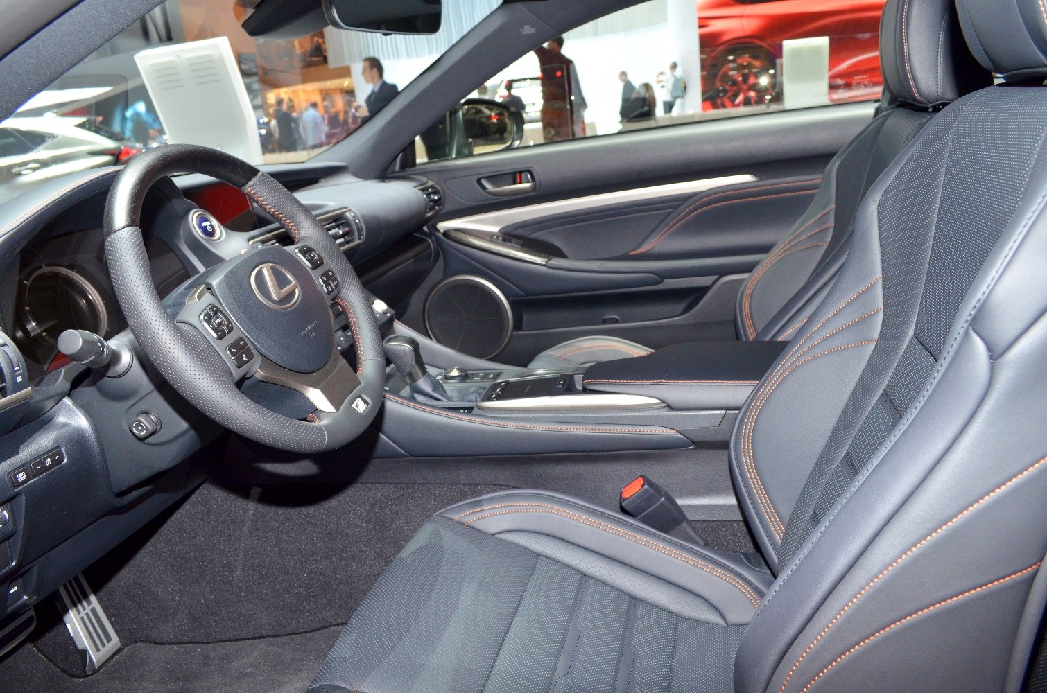 Luxury interior with leather seats and detailed steering wheel