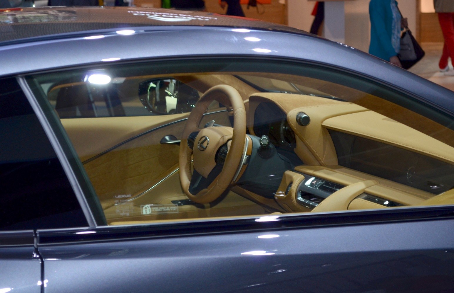 Luxury dashboard and leather-wrapped steering wheel