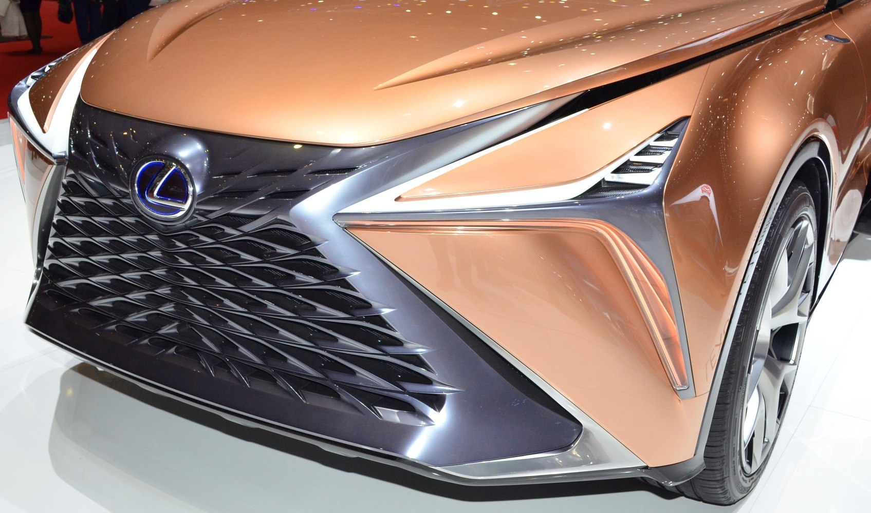 Futuristic front grille and sleek headlight design