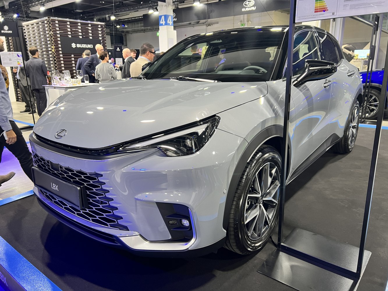 Front grille and sleek LED headlights of a modern compact SUV