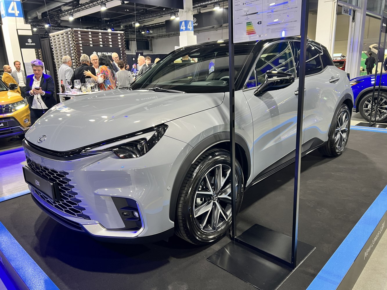 Front view of a compact SUV with LED headlights and alloy wheels