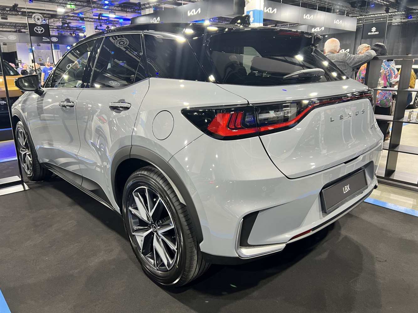 Rear view of compact SUV with LED tail lights and aerodynamic styling