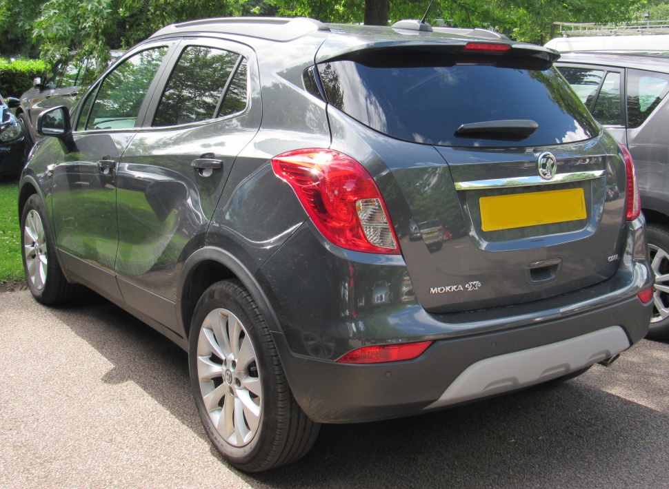 Rear view of SUV with detailed taillights and bumper design