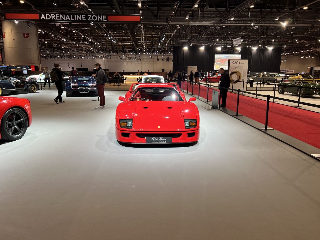 Front view of classic red Ferrari F40 supercar