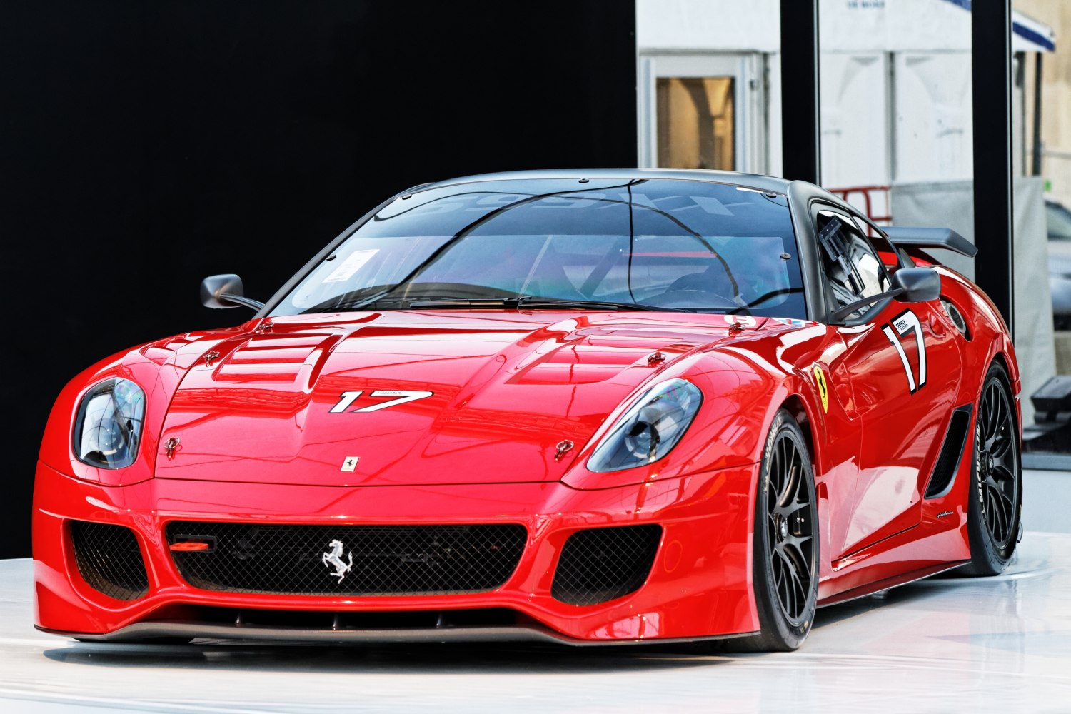 Racing car front with number 17 and aerodynamic details