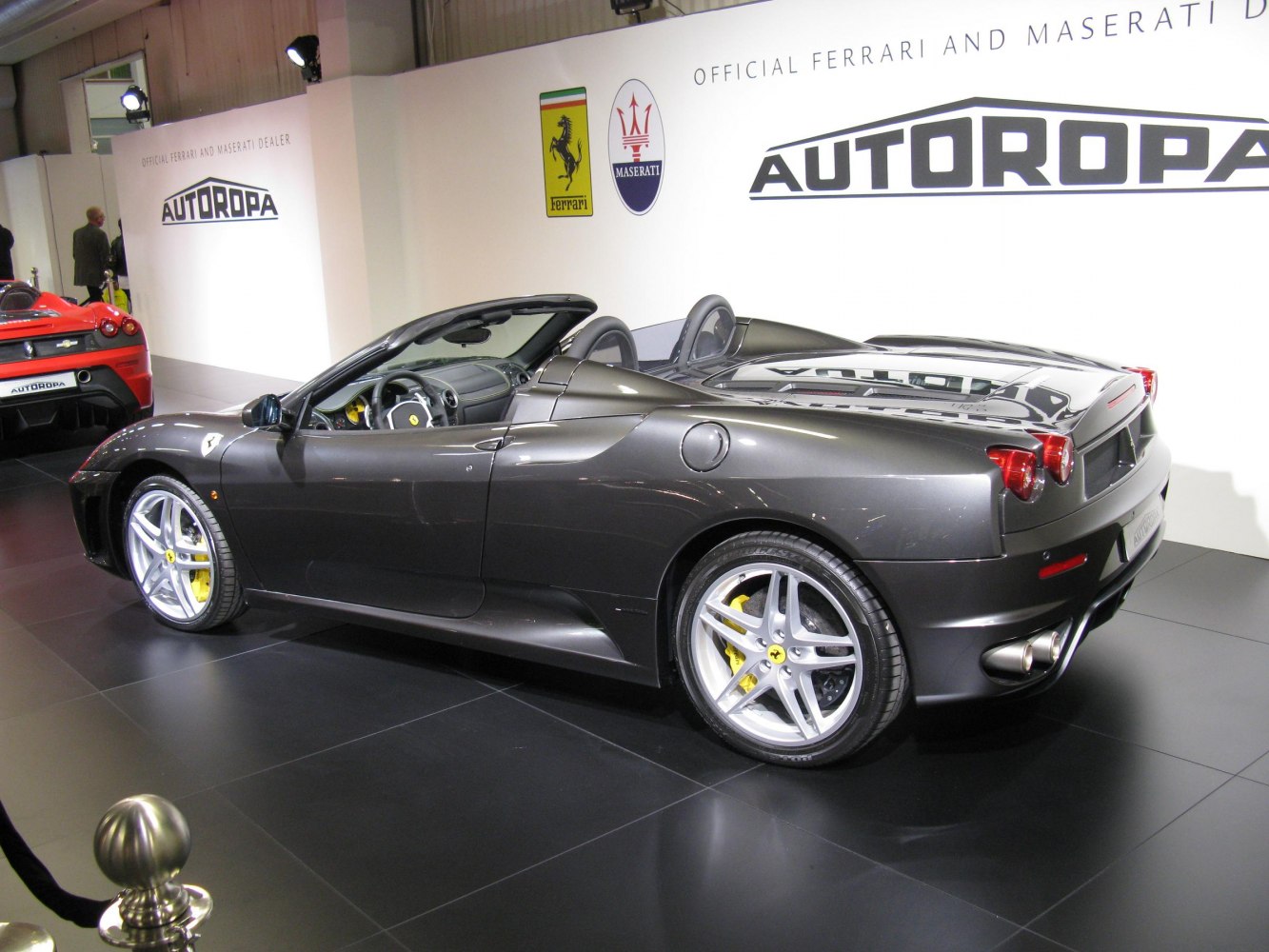 Convertible sports car rear side with alloy wheels and yellow brake calipers