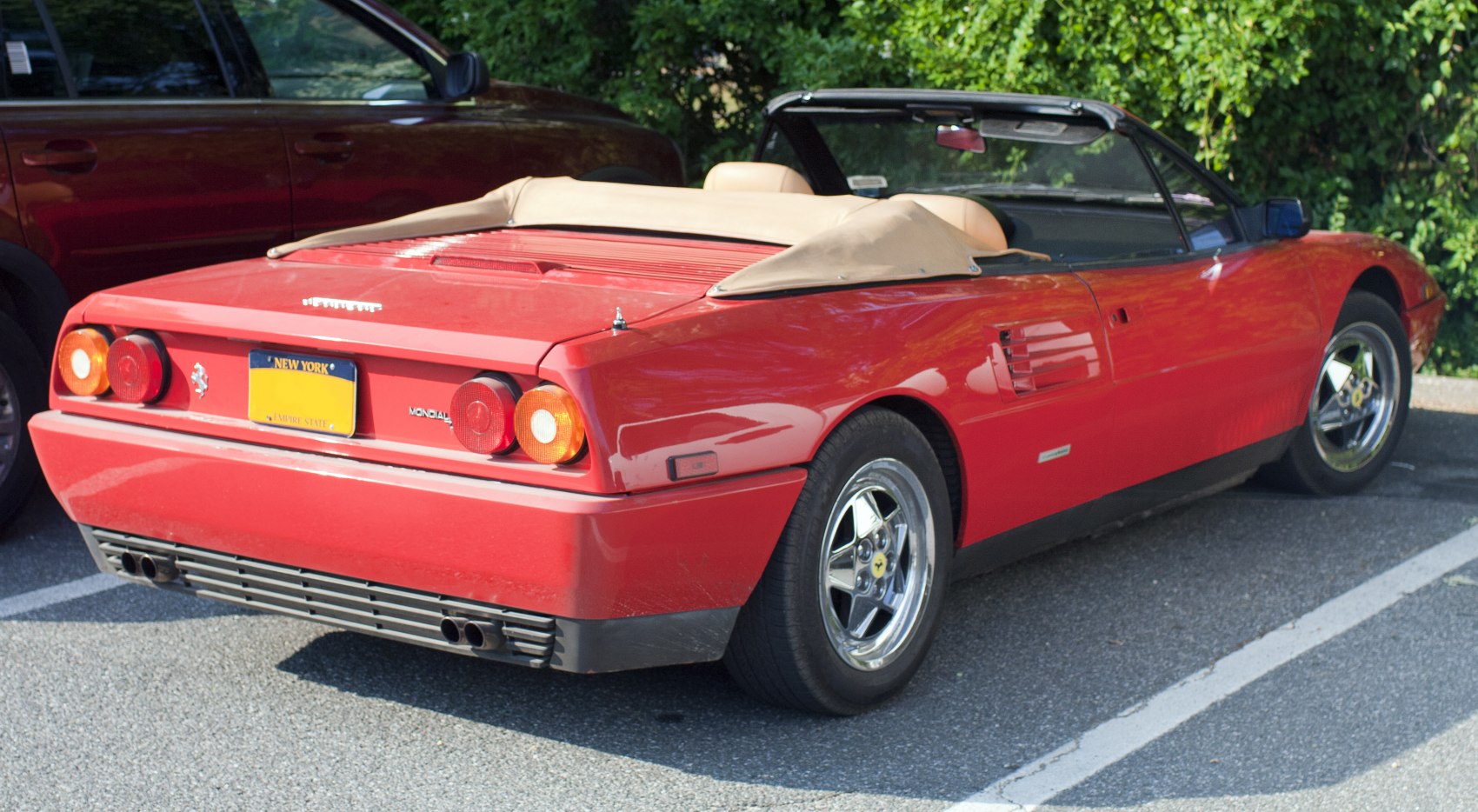 Convertible rear view with taillights and soft top