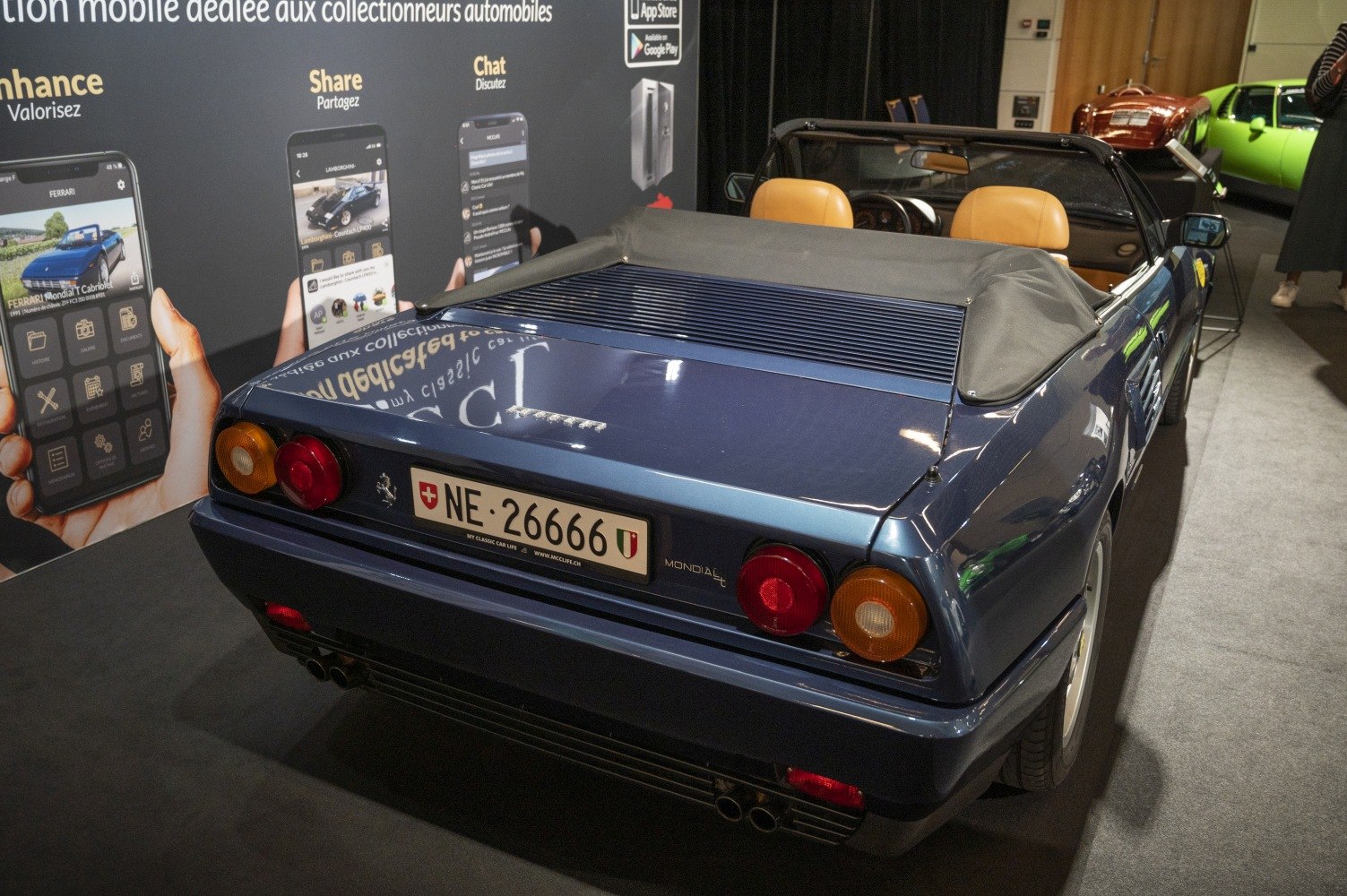 Rear louvers, dual round taillights, convertible with folded soft top