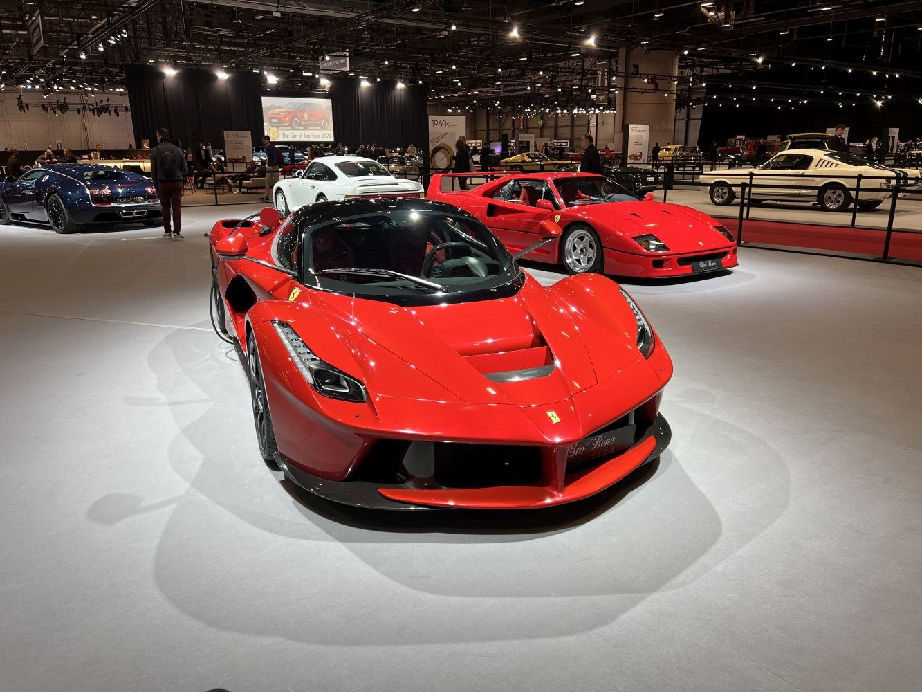 Red aerodynamic Ferrari LaFerrari front view with aggressive styling