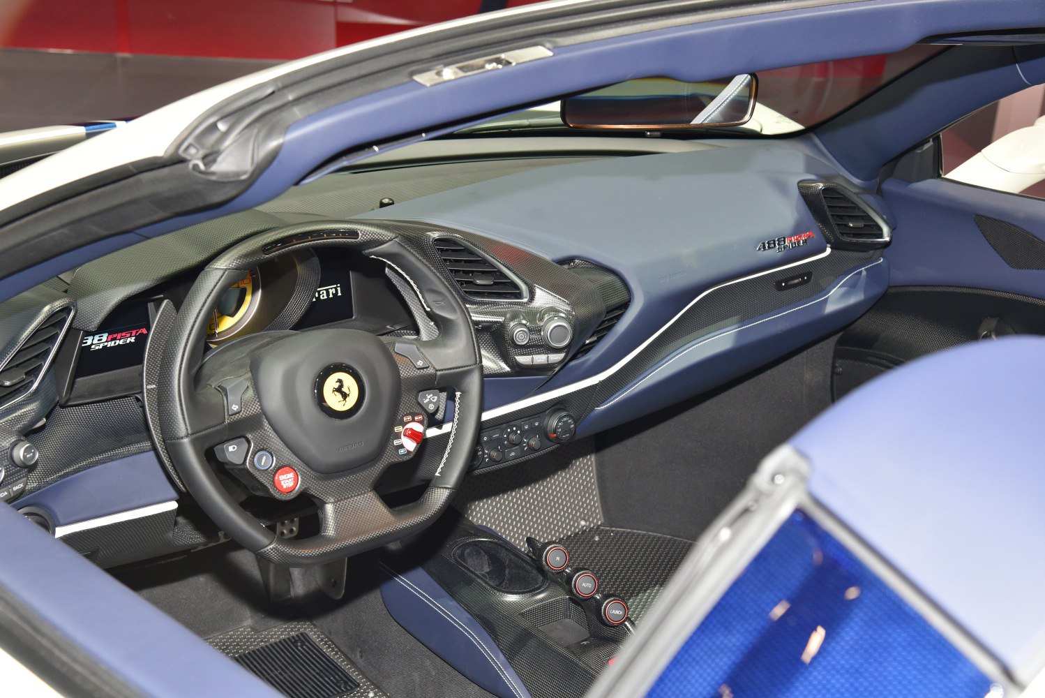 Carbon fiber dashboard and advanced steering wheel with controls