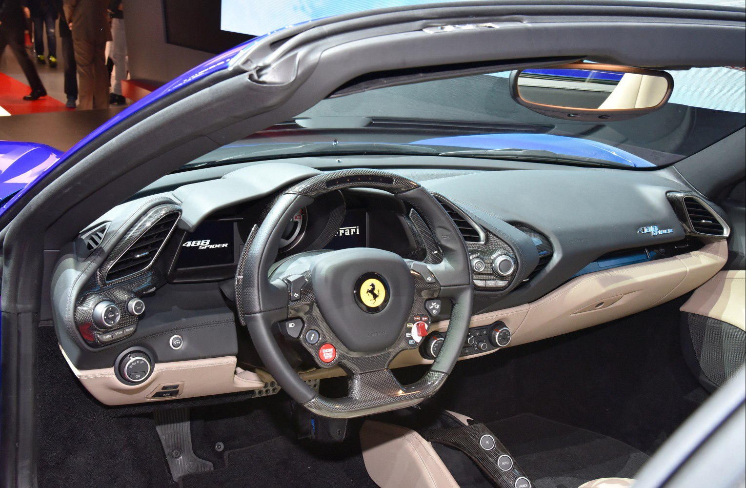 Carbon fiber steering wheel and digital instrument cluster
