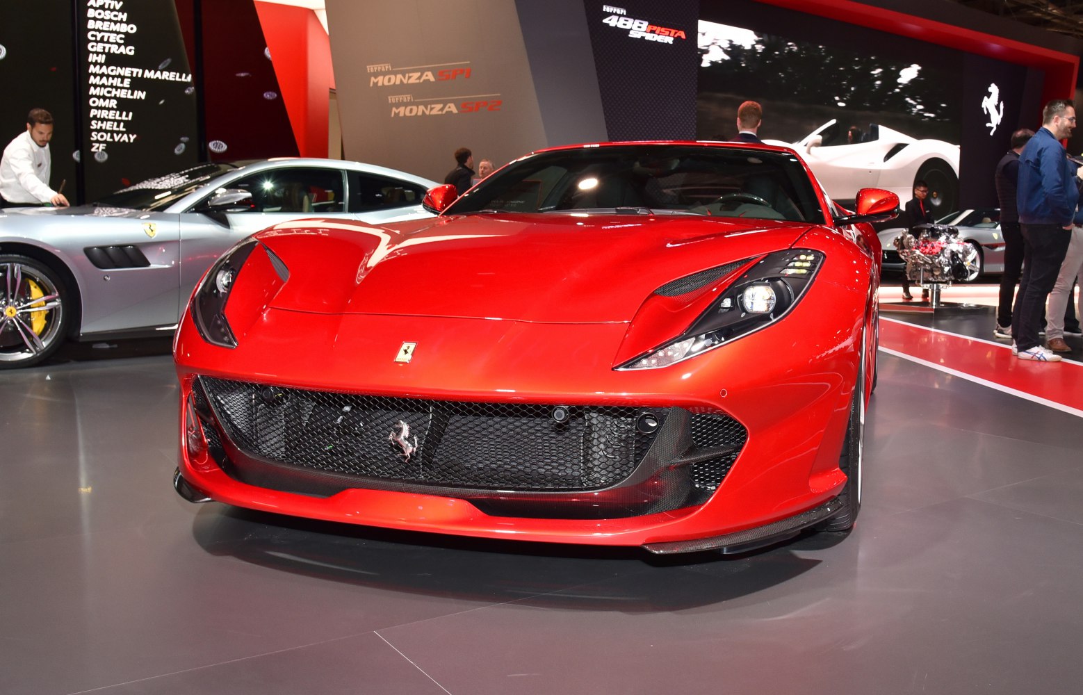 Aggressive front grille and sleek headlights with aerodynamic styling