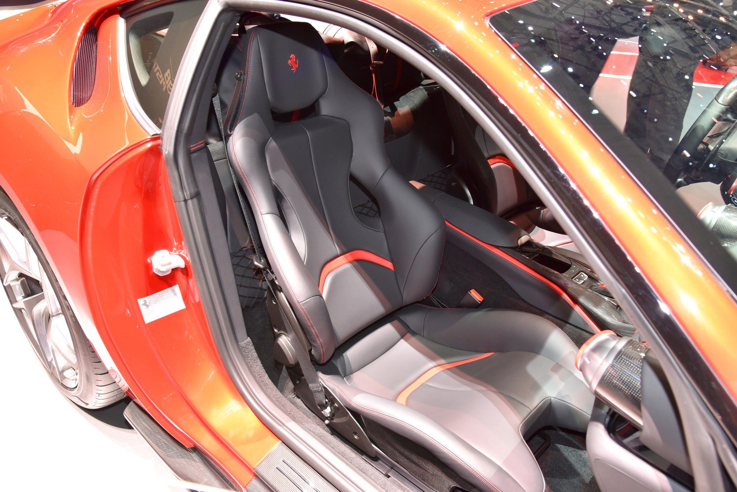 Luxury sports car seat with ergonomic design and premium materials