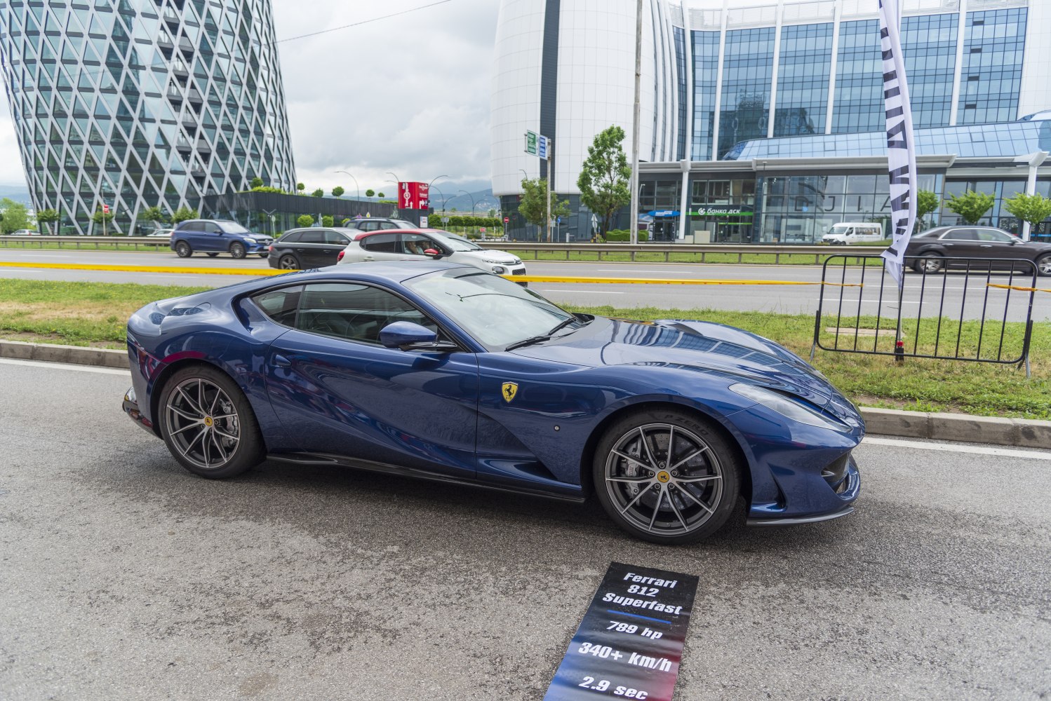 Side profile of sporty coupe with aerodynamic lines and alloy wheels