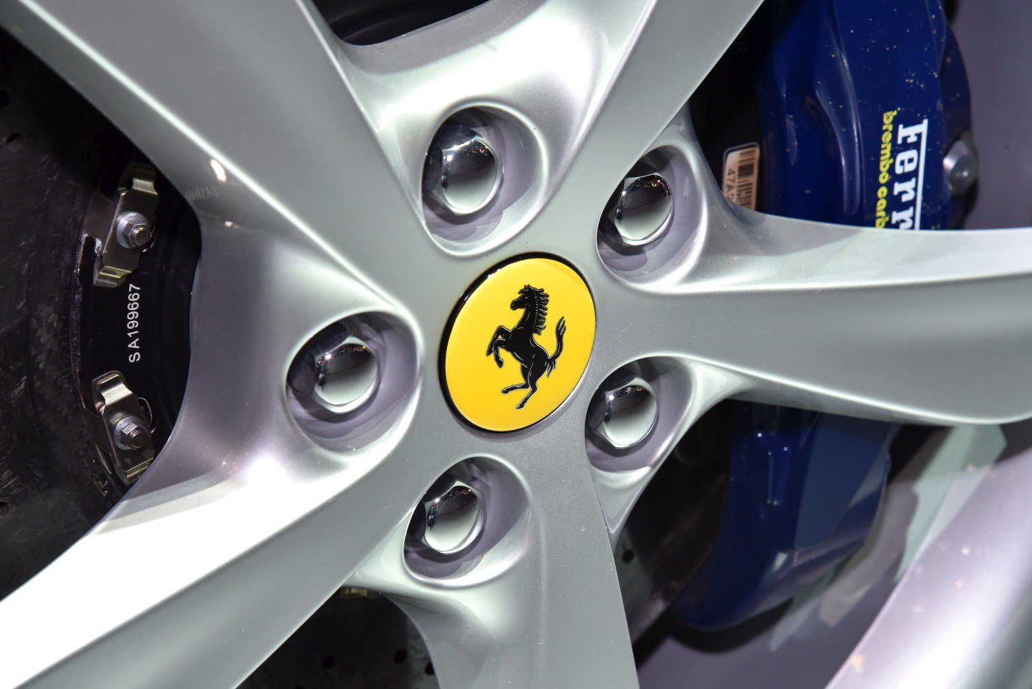 Close-up of alloy wheel and Brembo brake caliper