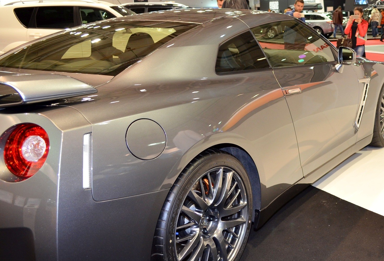 Rear and side view with tail light and alloy wheel