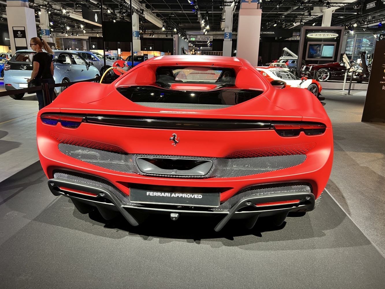 Rear view with exhaust system, diffuser, and tail lights
