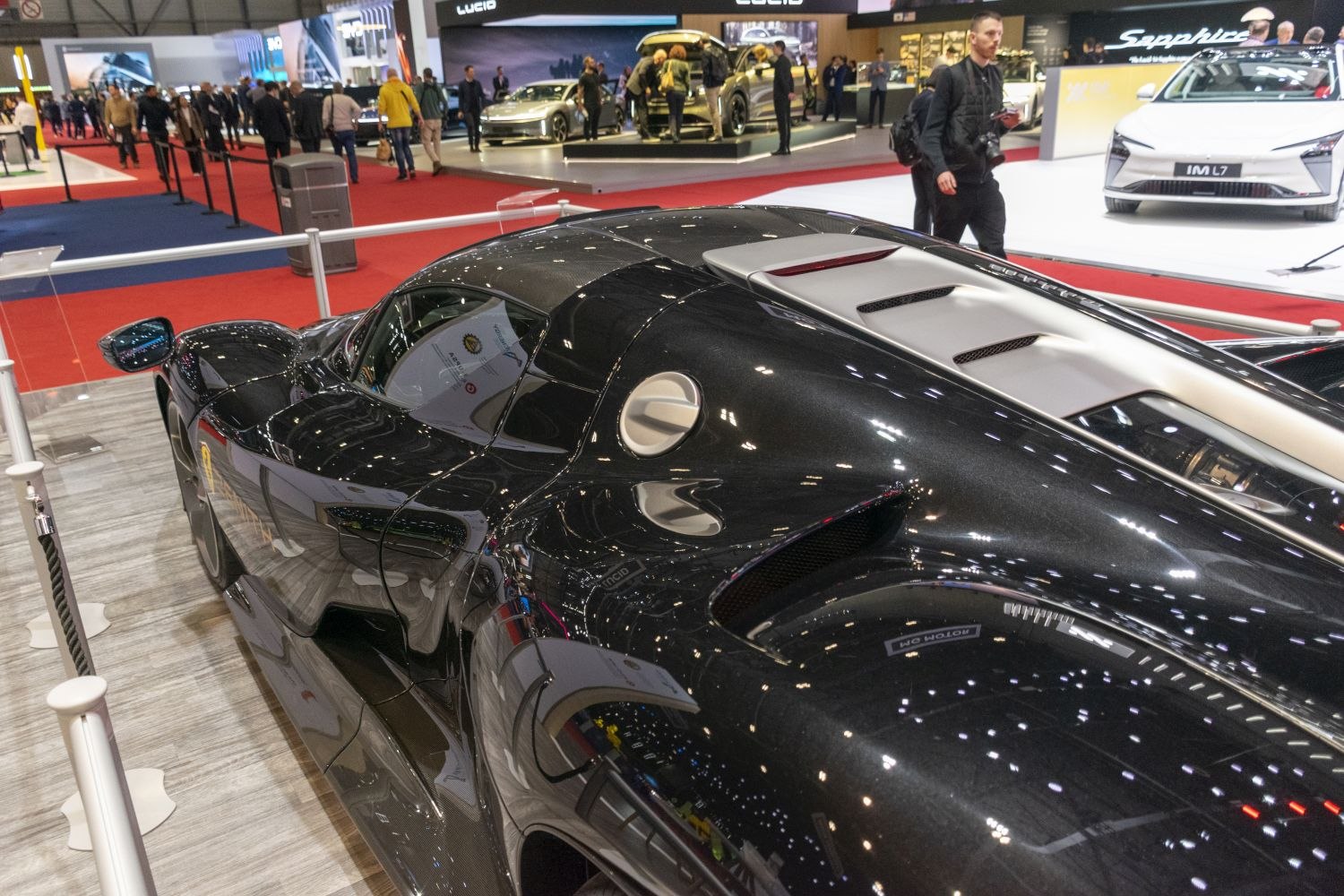 Sleek rear side view with aerodynamic curves and fuel cap