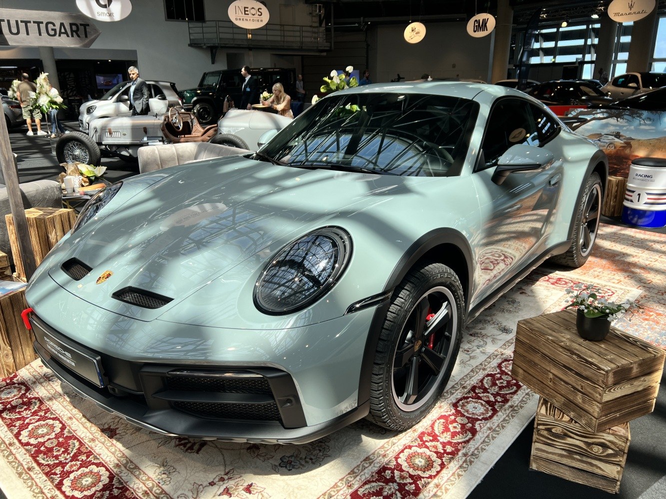 Sporty coupe with off-road rally features and wide fender flares