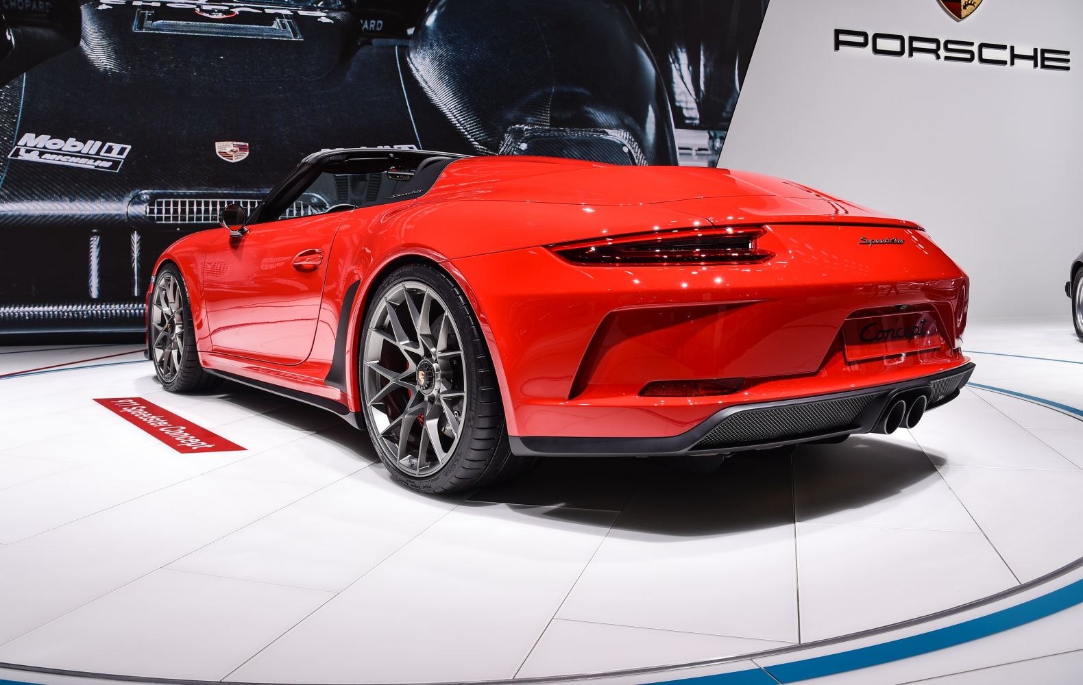 Rear view and alloy wheels of a sporty convertible