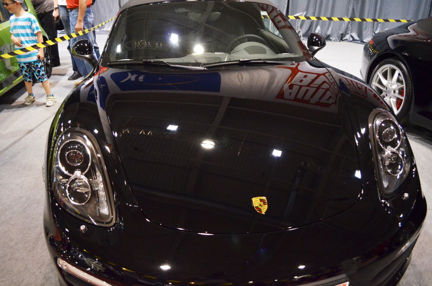 Close-up of sleek front view with distinctive headlights