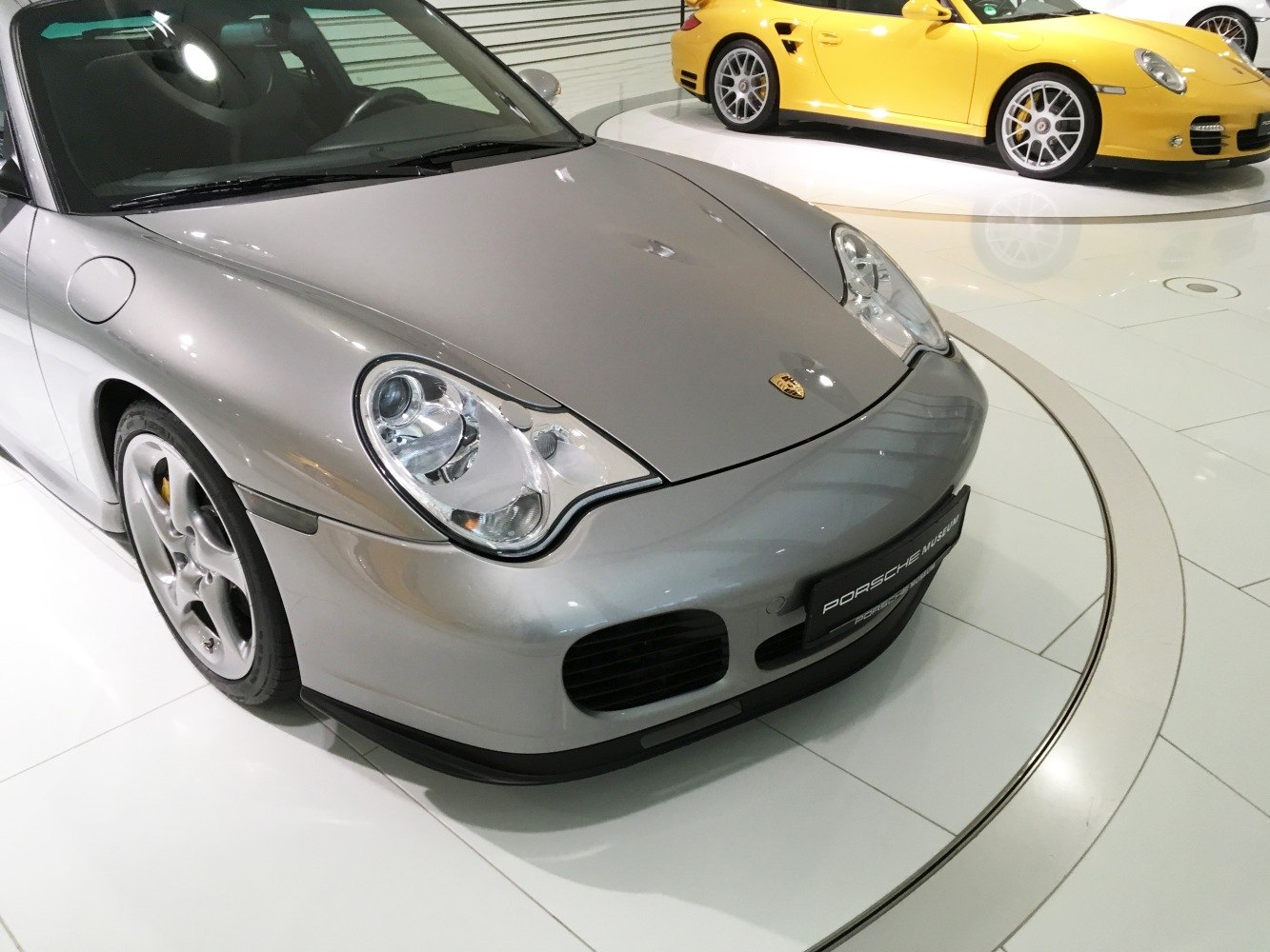 Close-up of Porsche 911 996 facelift front end with headlights and bumper